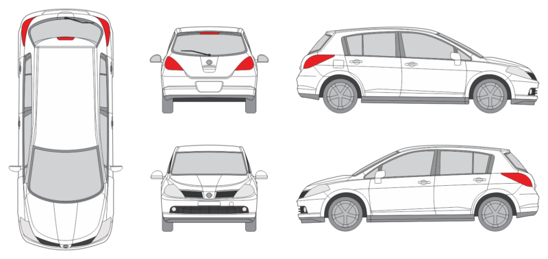 Nissan Tiida 2004 Car Template