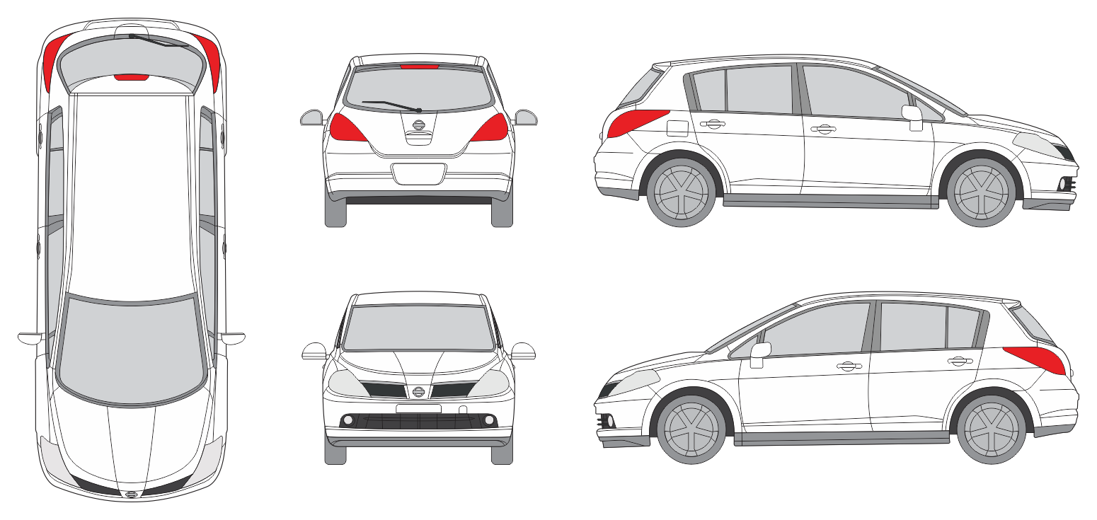 Nissan Tiida 2004 Car Template