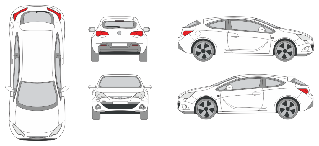 Opel Astra 2011 Car Template