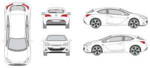 Opel Astra 2011 Car Template