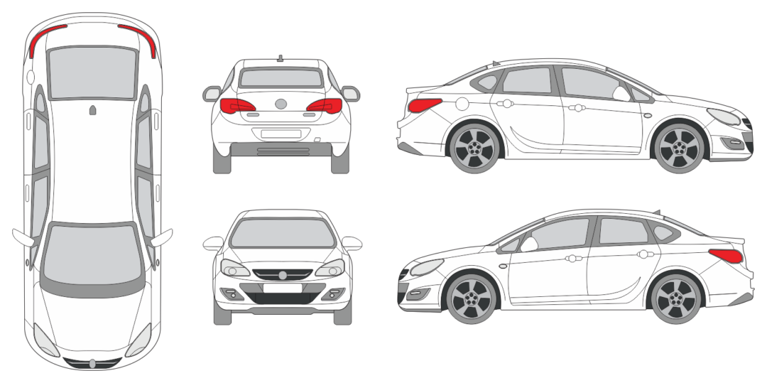 Opel Astra 2012 Car Template