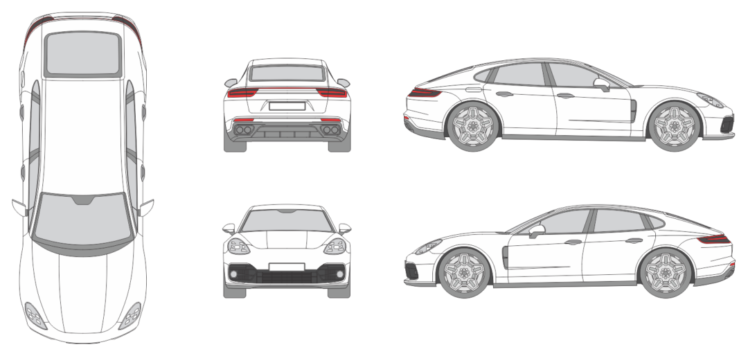 Porsche Panamera 2020 Car Template