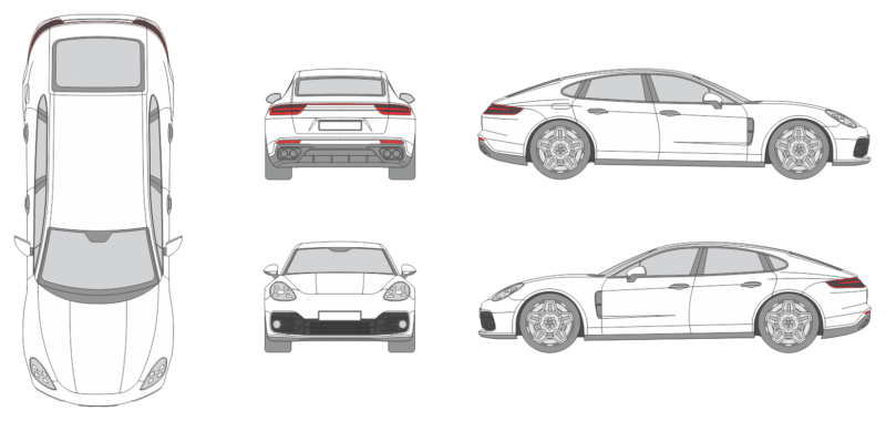 Porsche Panamera 2020 Car Template