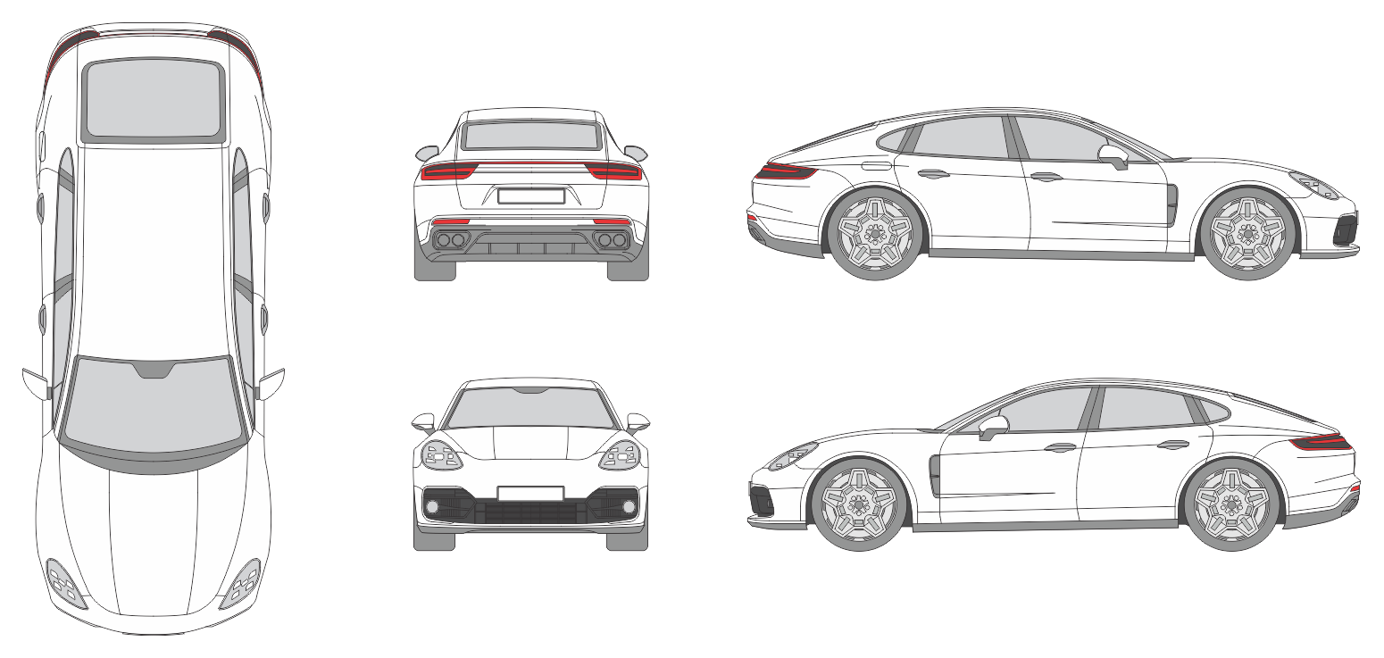 Porsche Panamera 2020 Car Template