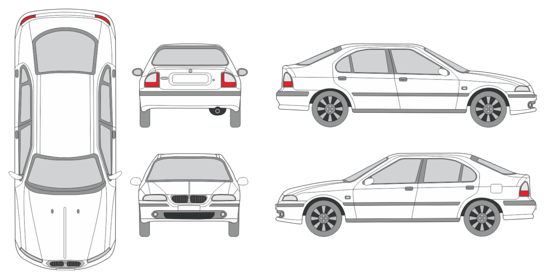 Rover 45 1995 Car Template