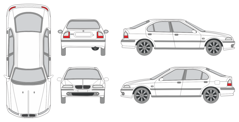 Rover 45 1995 Car Template