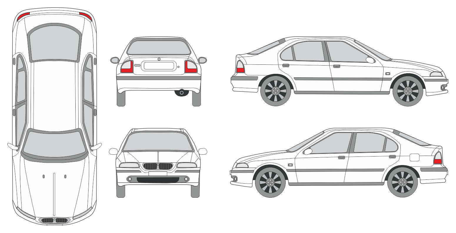 Rover 45 1995 Car Template