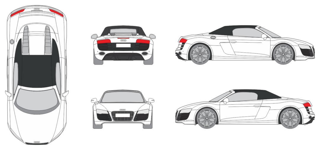 Audi R8 2010 Car Template