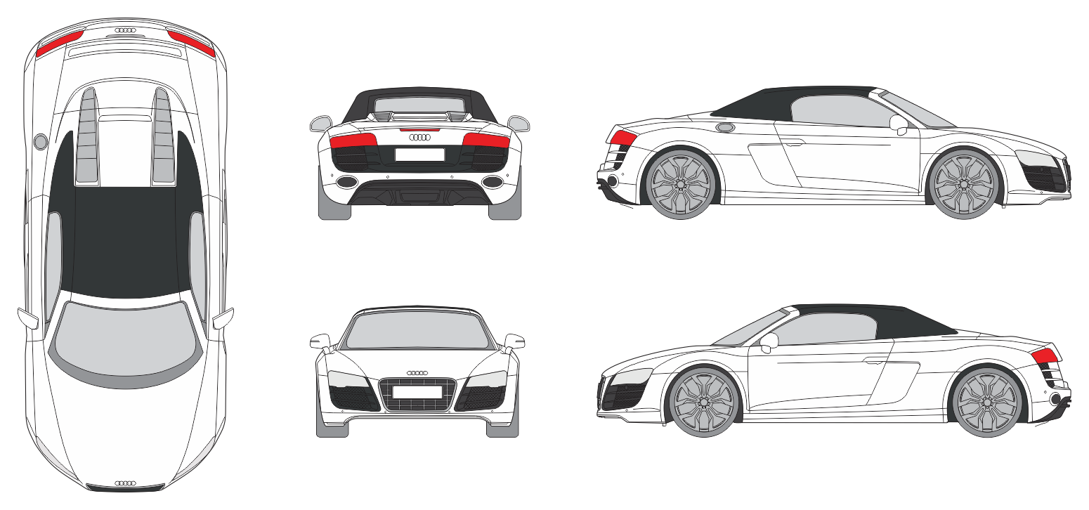 Audi R8 2010 Car Template