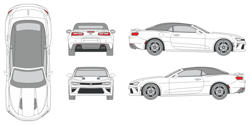 Chevrolet Camaro 2016 Convertible Car Template