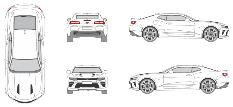 Chevrolet Camaro SS 2016 Car Template