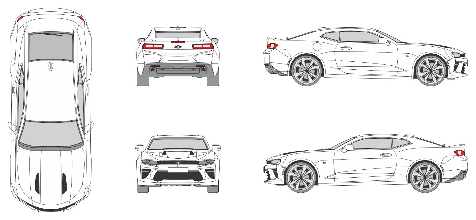 Chevrolet Camaro SS 2016 Car Template