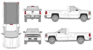 Chevrolet Silverado 2015 Regular Cab Long Box Pickup Template