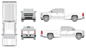 Chevrolet Silverado 2500 2014 Extended Cab Long Bed Pickup Template