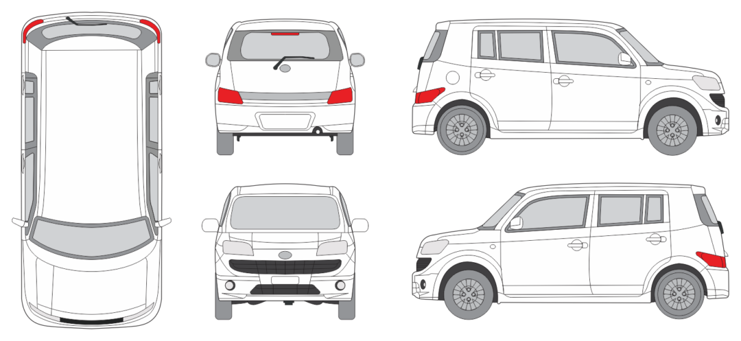 Daihatsu Materia 2007 Car Template