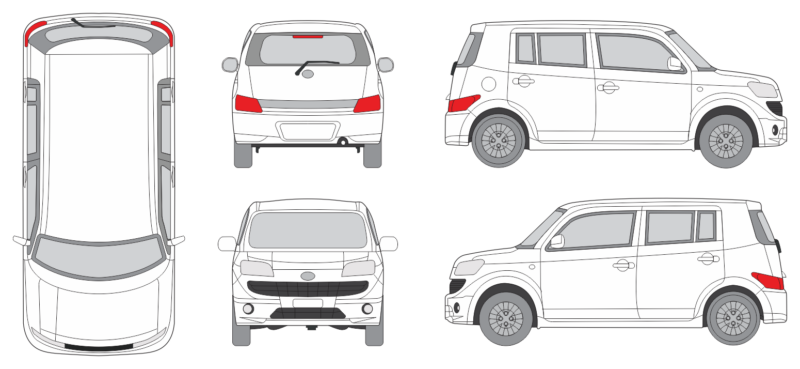 Daihatsu Materia 2007 Car Template