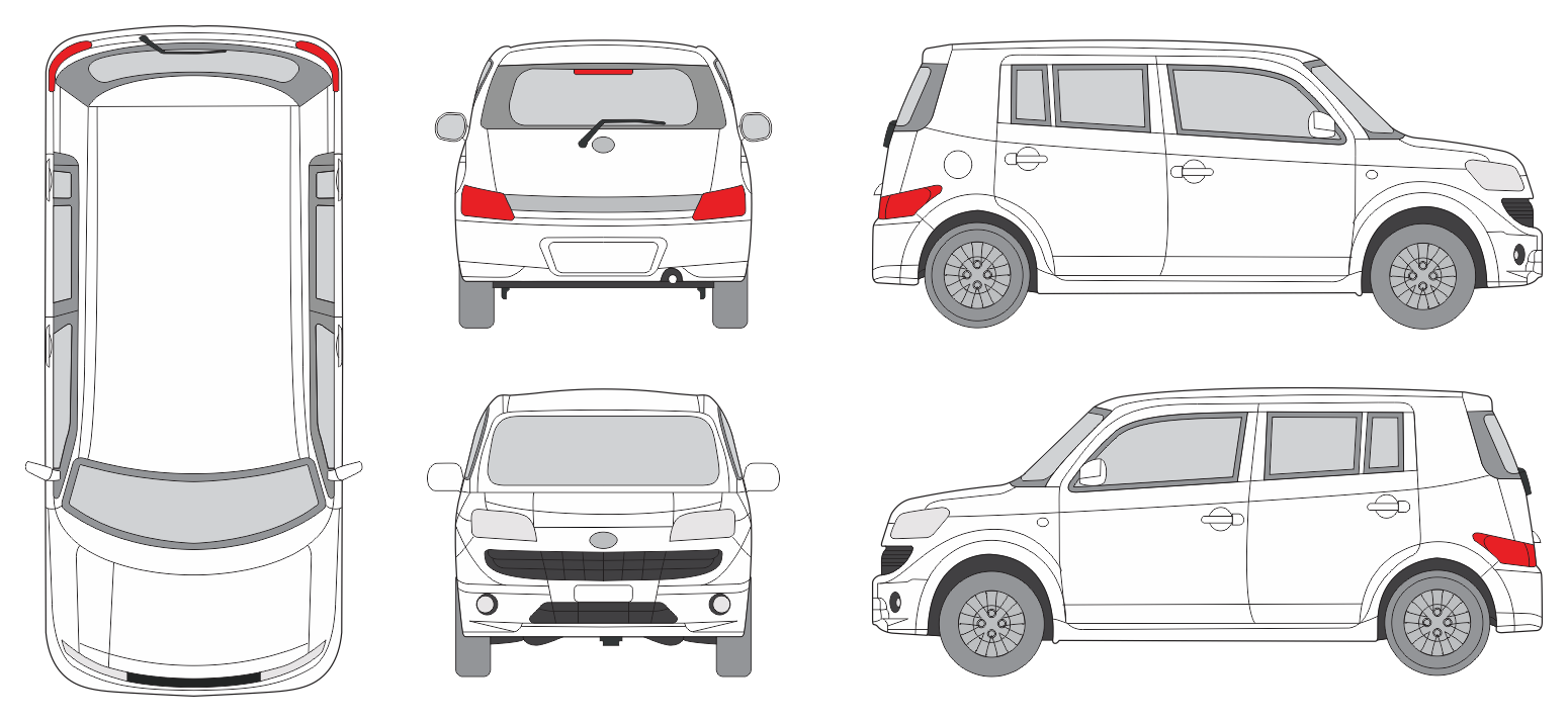 Daihatsu Materia 2007 Car Template