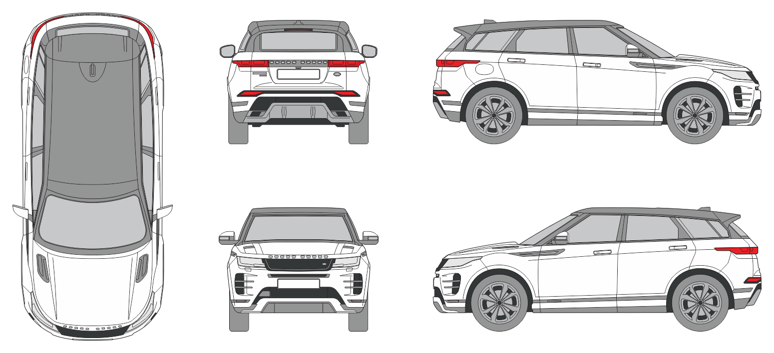 Landrover Range Rover Evoque 2019 SUV Template