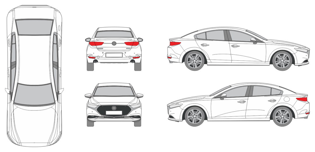 Mazda 3 2019 Car Template