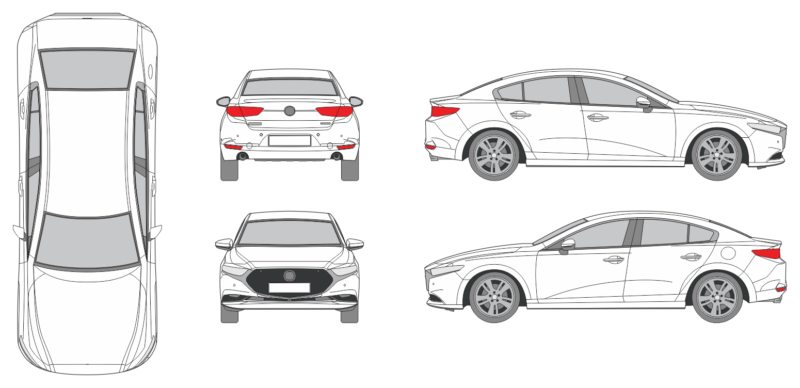 Mazda 3 2019 Car Template