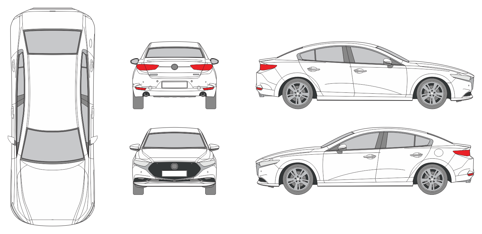 Mazda 3 2019 Car Template