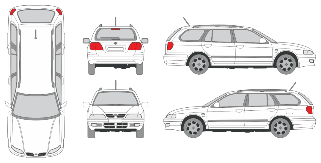 Nissan Primera 1996 Station Wagon Template