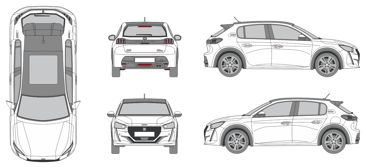 Peugeot 208 2019 SUV Template