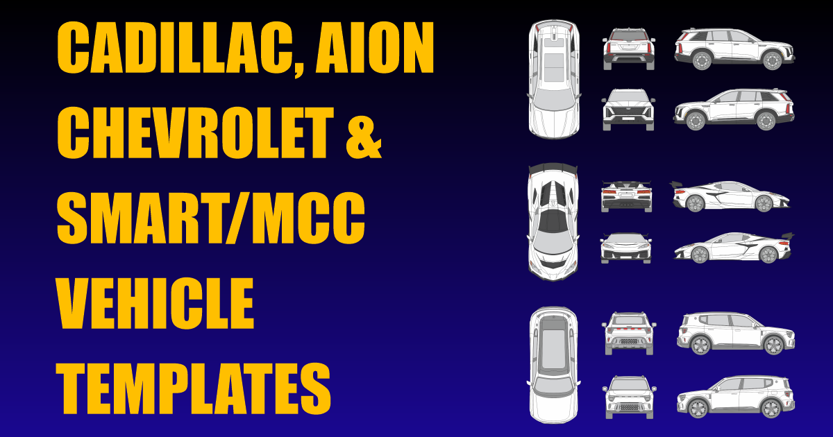 Cadillac, Aion, Chevrolet and Smart/MCC Vehicle Templates Added