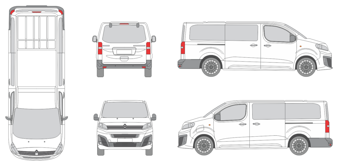 Citroen Dispatch 2024 Long Window Van Template