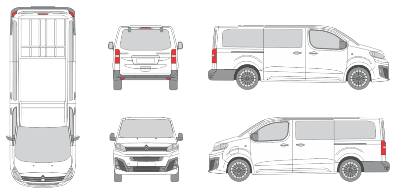 Citroen Dispatch 2024 Long Window Van Template