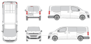 Citroen Dispatch 2024 Long Window Rear Swing Doors Van Template