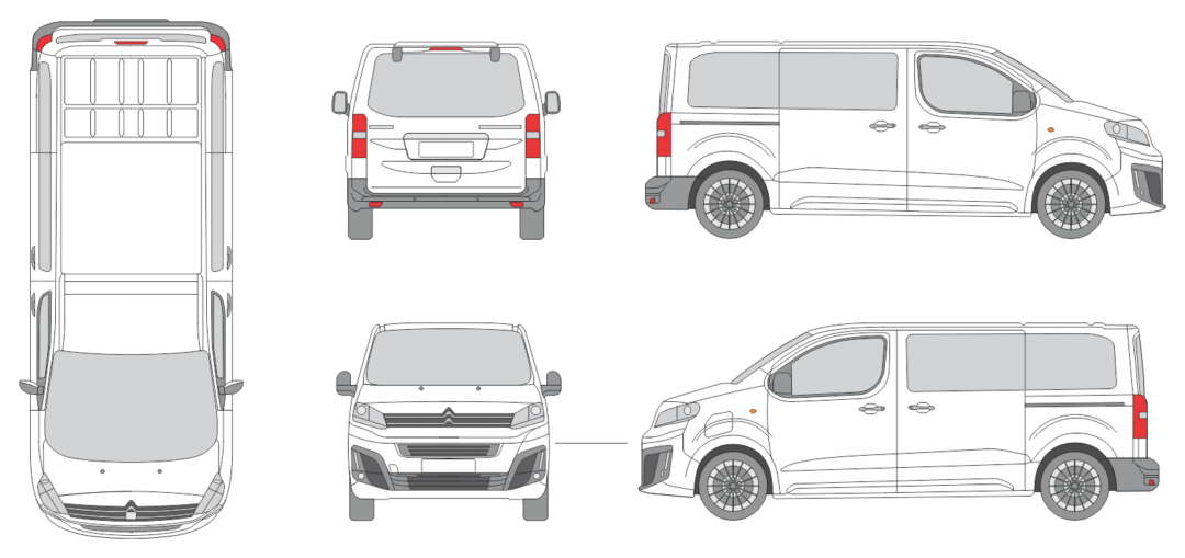 Citroen Dispatch 2024 Short Window Van Template