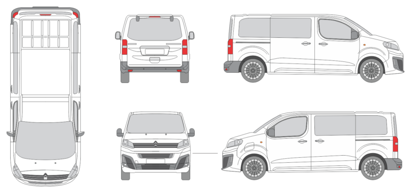 Citroen Dispatch 2024 Short Window Van Template