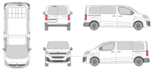 Citroen Dispatch 2024 Short Window Rear Swing Doors Van Template