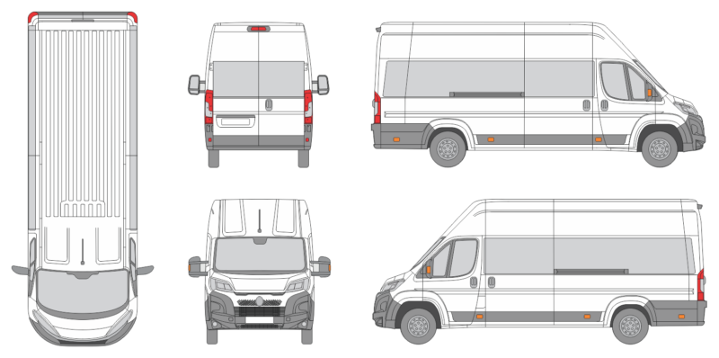 Citroen Jumper 2024 Extra Long Super High Window Slide Door RL Window RL Van Template