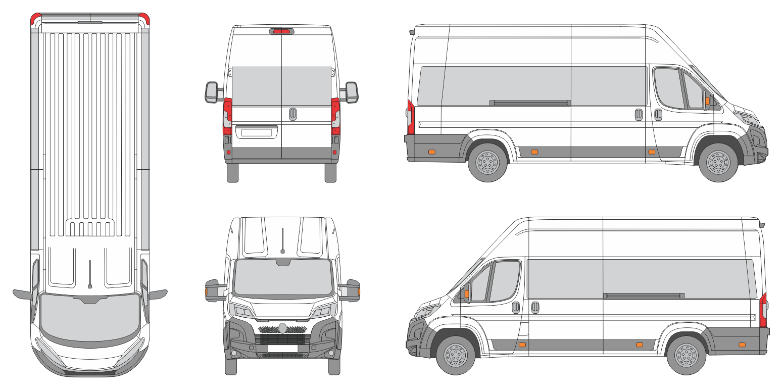 Citroen Jumper 2024 Extra Long Super High Window Slide Door RL Window RL Van Template