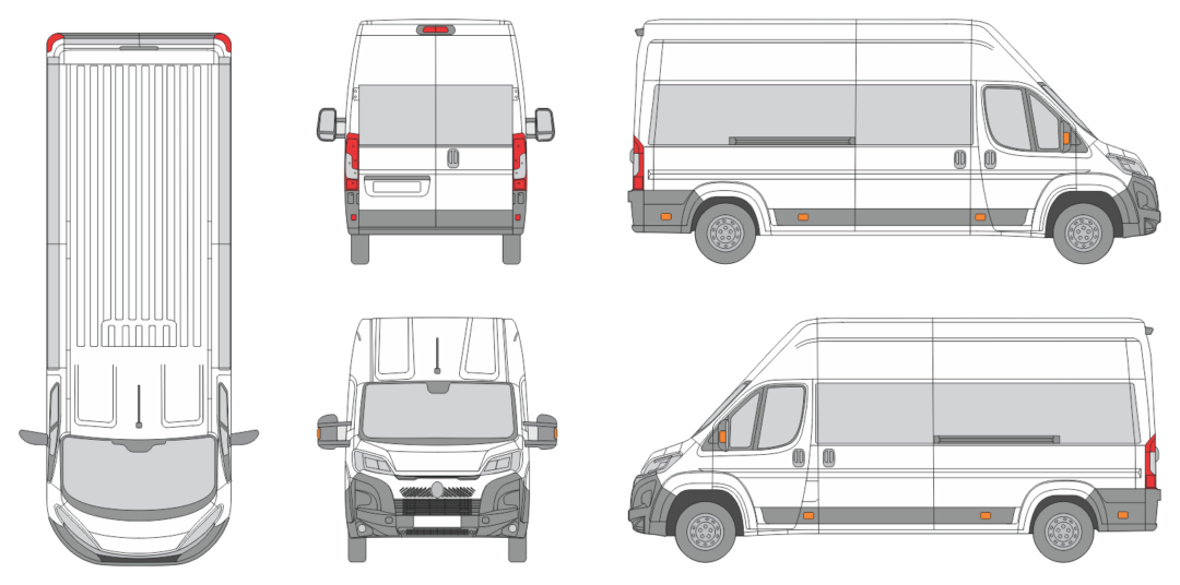 Citroen Jumper 2024 Long Super High Window Slide Door RL Window RL Van Template