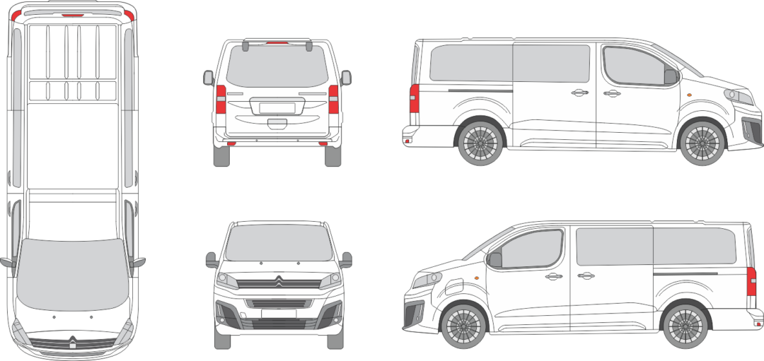 Citroen Spacetourer 2024 Long Van Template