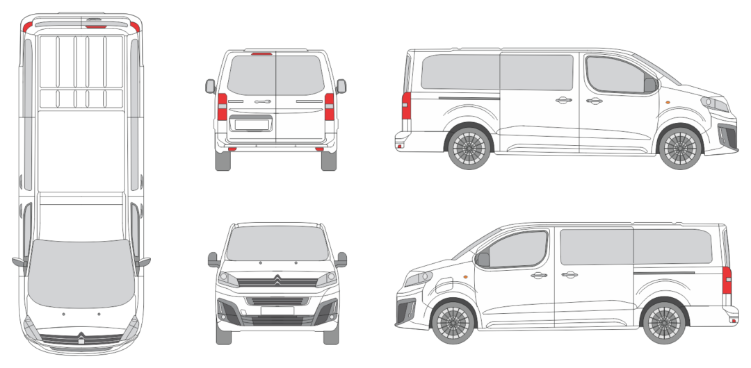 Citroen Spacetourer 2024 Long Window Van Template