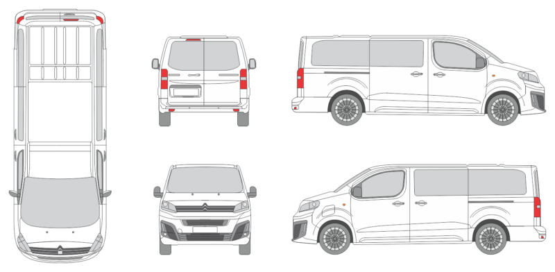 Citroen Spacetourer 2024 Long Window Van Template