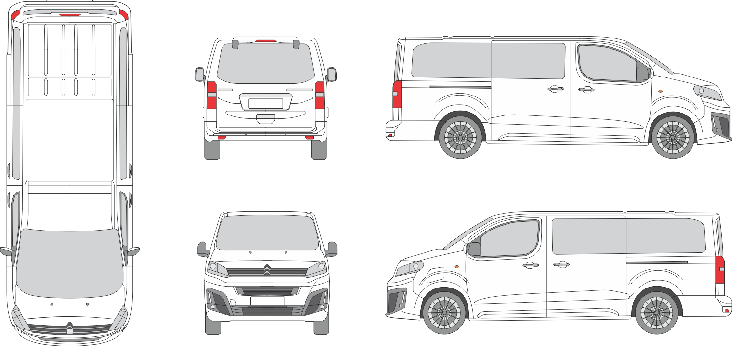 Citroen Spacetourer 2024 Long Van Template