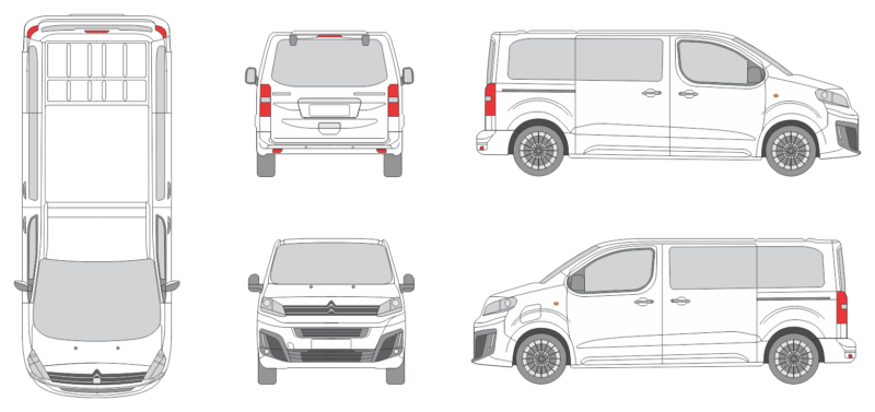 Citroen Spacetourer 2024 Short Van Template