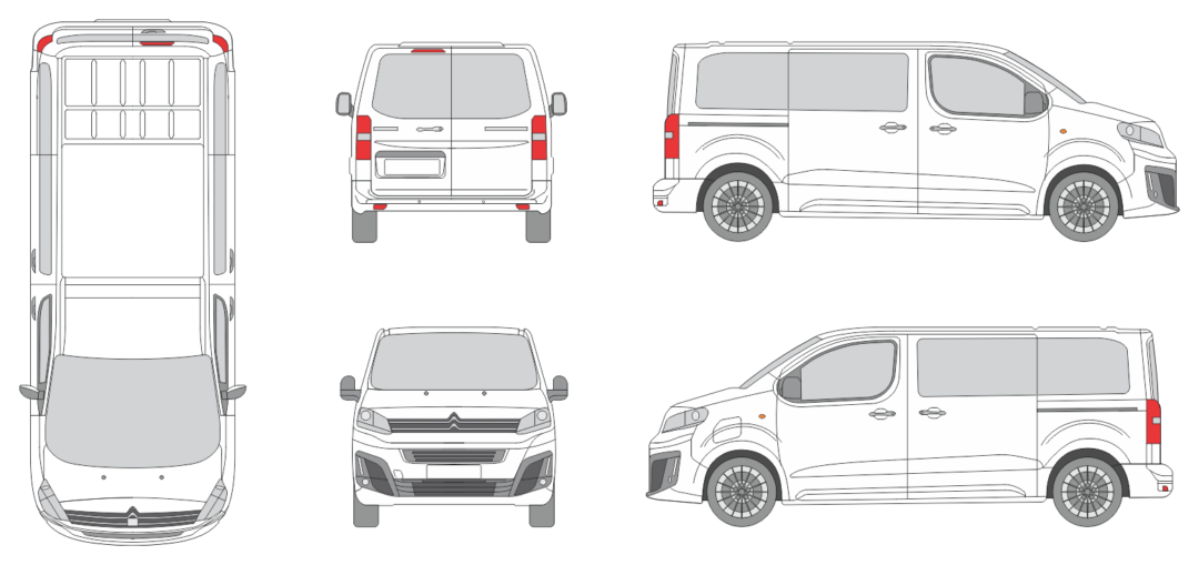 Citroen Spacetourer 2024 Short Window Van Template