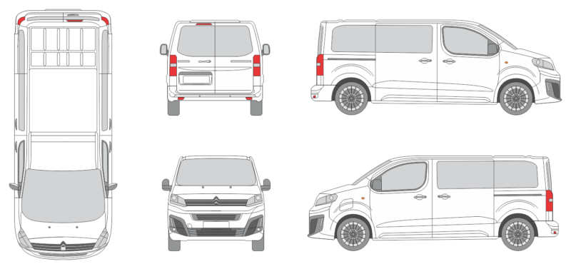 Citroen Spacetourer 2024 Short Window Van Template