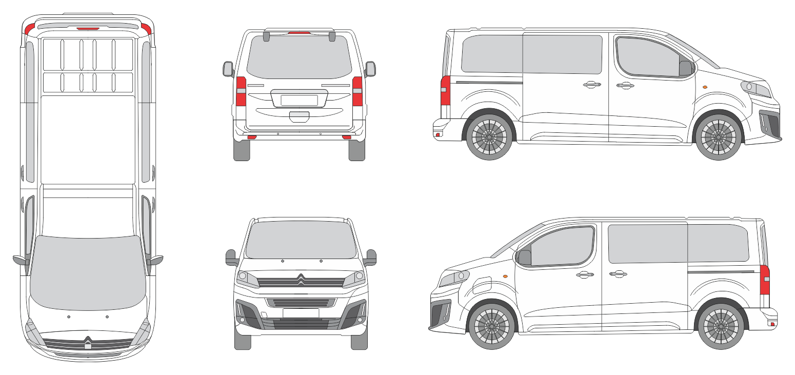 Citroen Spacetourer 2024 Short Van Template