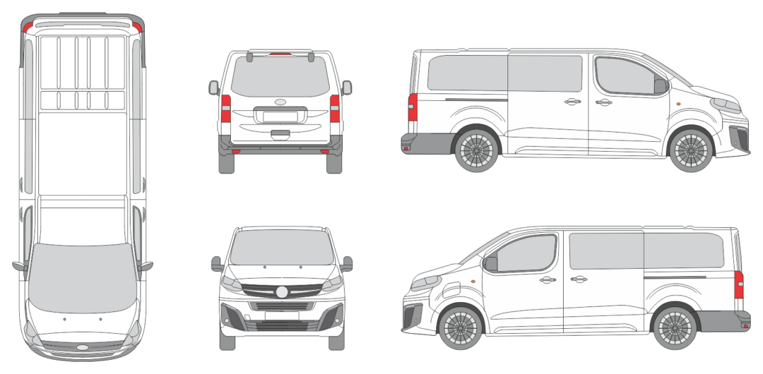 Opel Zafira Life 2024 Long Liftgate Window Van Template