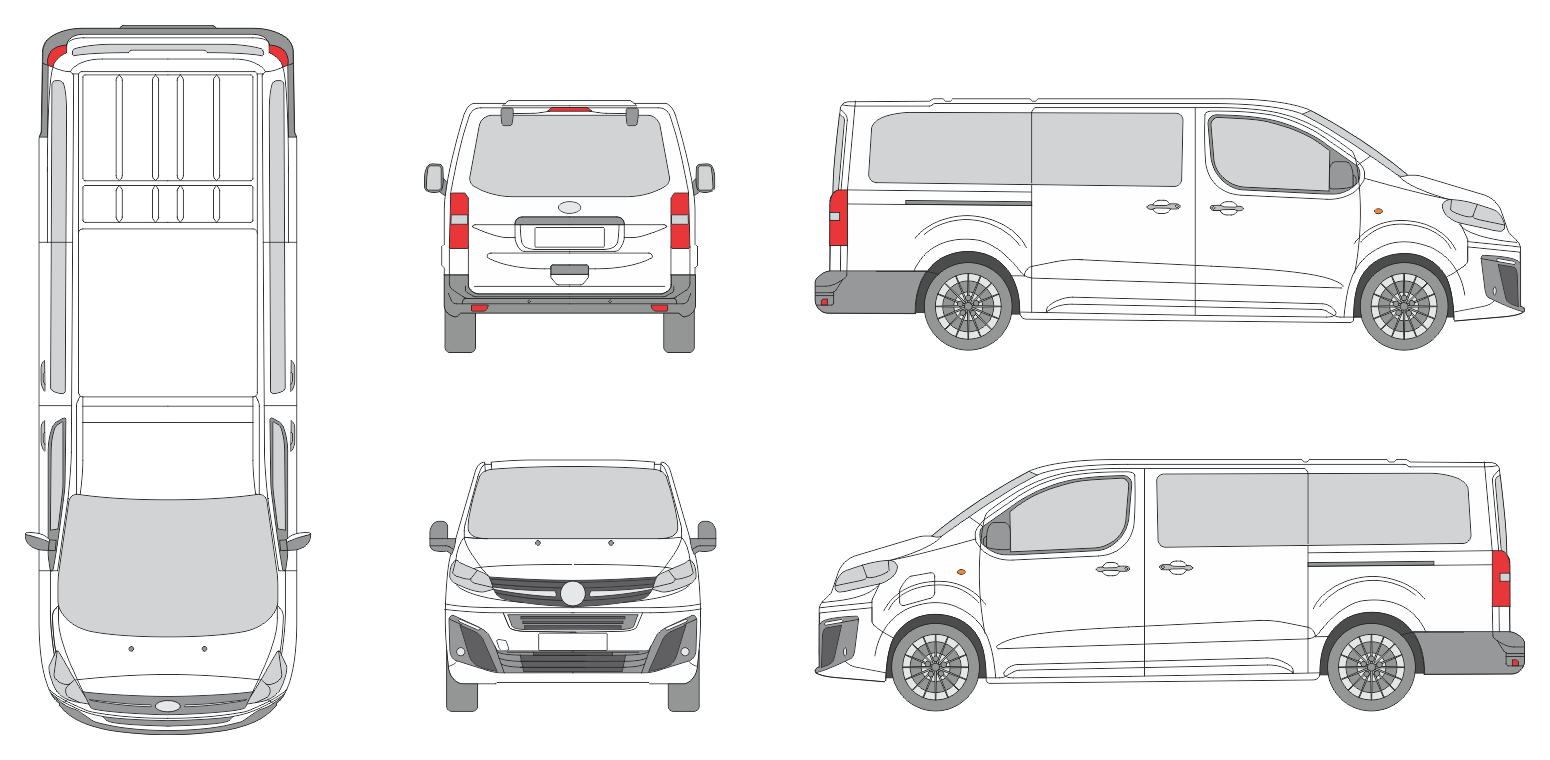 Opel Zafira Life 2024 Long Liftgate Window Van Template