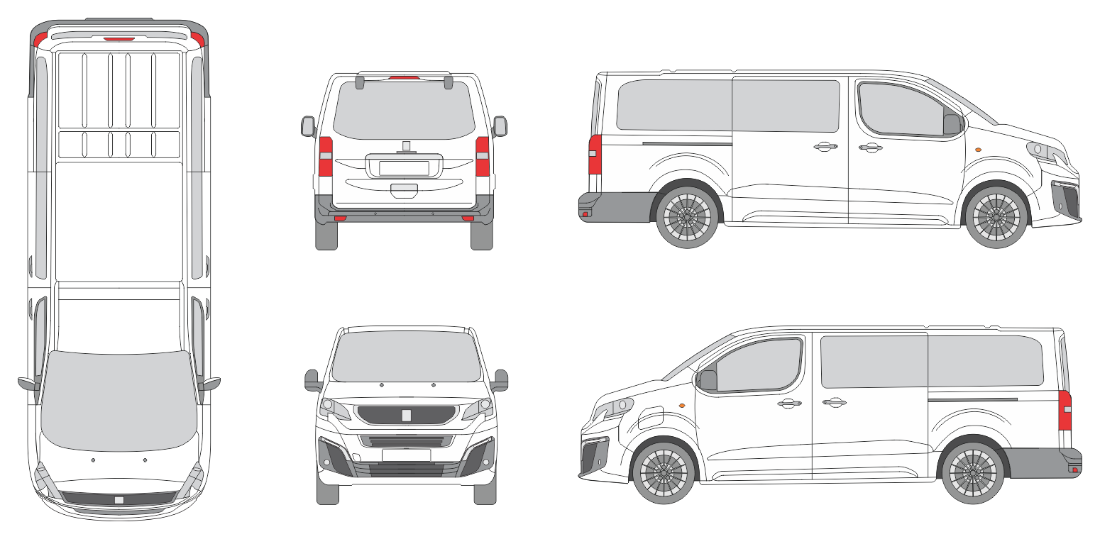 Peugeot Expert 2024 Long Liftgate Window Van Template