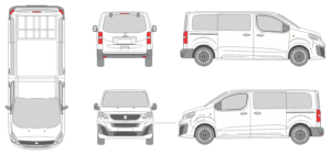 Peugeot Expert 2024 Short Liftgate Window Van Template