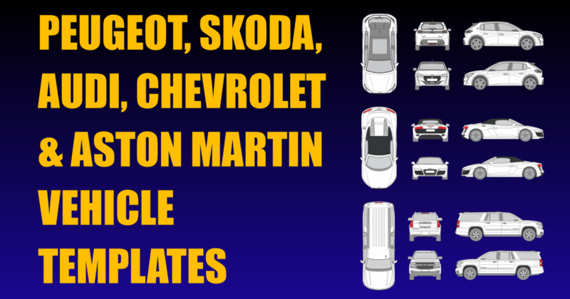 Peugeot, Skoda, Audi, Chevrolet and Aston Martin Vehicle Templates Added